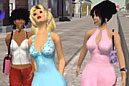 Artikelbild: Weibliche Charaktere in "Second Life", das nicht gerade ein "Sexspiel" ist, obwohl sicher viel "gecybert" wird. Ob reine Porno-Games bei Frauen auch ankommen, sei dahin gestellt. Die Vorsitzende der International Game Developers Association jedenfalls will weg von der Zielgruppe weiß, männlich, heterosexuell kommen. - Second Life Screenshot: Standard/Herbert