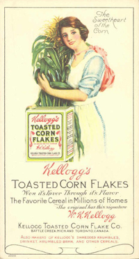 Eine Kellog's-Werbung aus dem Jahr 1910. Eine Kellog's-Werbung aus dem Jahr 1910.
