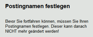 Dialog "Postingnamen festlegen"