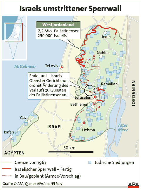 Infografik: Israels Umstrittener Sperrwall - Nahost-Konflikt ...