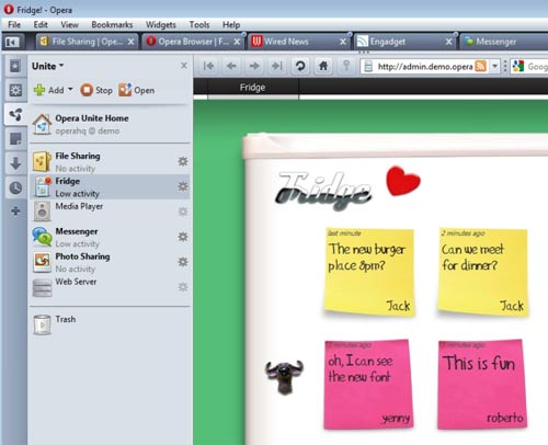 Screenshot: Opera
