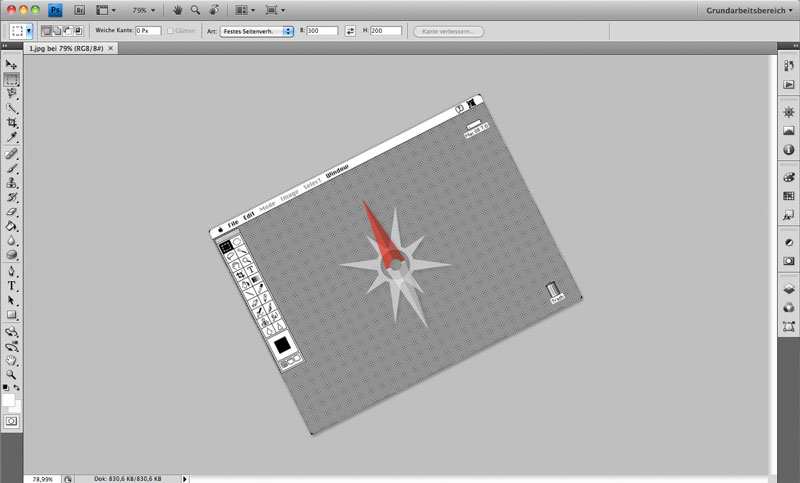 Im Bild: Photosop 1.0 in Phtoshop CS4