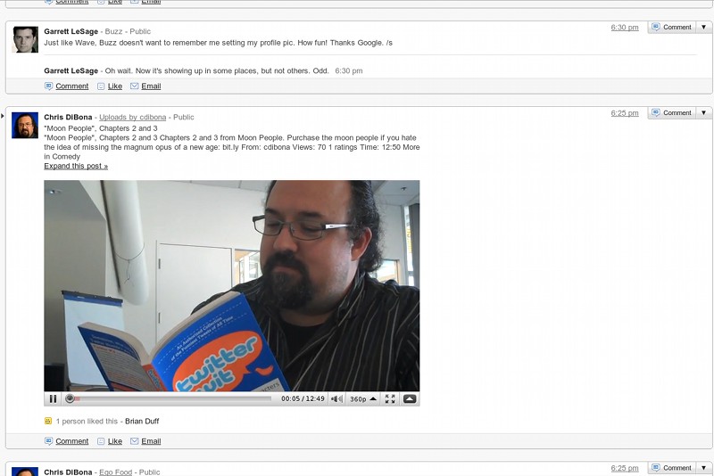 Auch Youtube-Videos werden bei Buzz dirket eingebettet.