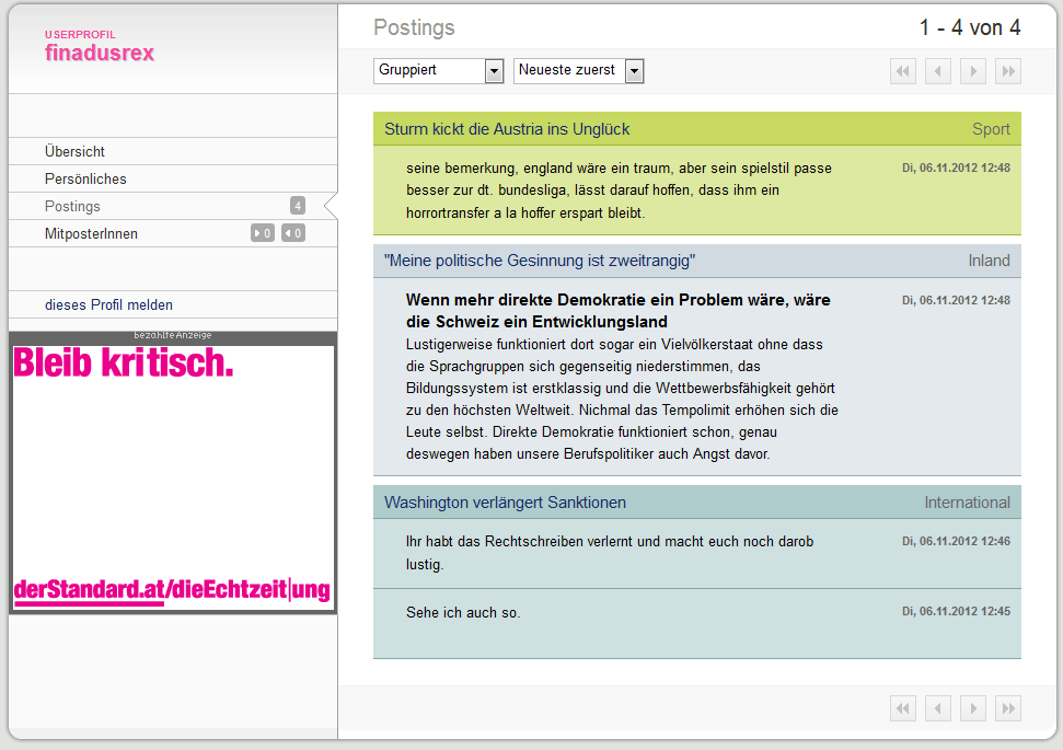 screenshot: derstandard.at