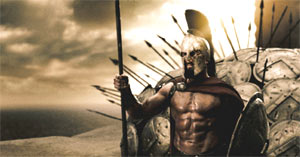 Der zu allem entschlossene König Leonidas (Gerard Butler) und seine 300 Spartaner, die gerade das machen, was man aus Asterix-Comics als "Schildkröte" kennt.
Kolumne von Hans RauscherDie "300" und die iranische Regierung (3.4.2007)
Der zu allem entschlossene König Leonidas (Gerard Butler) und seine 300 Spartaner, die gerade das machen, was man aus Asterix-Comics als "Schildkröte" kennt.
Kolumne von Hans RauscherDie "300" und die iranische Regierung (3.4.2007)
