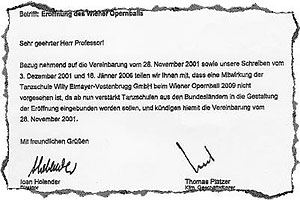 Das echte Kündigungsschreiben an Elmayer.