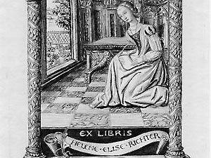 Originalkopie: Privatbesitz B. Hurch Artikelbild: Von Alfred Cossmann im Jahr 1907 verfertigt: "Mit einem Exlibris beklebt man Bücher, die man sein Eigen nennt, Schriften, dieeinen Raum abstecken." - Originalkopie: Privatbesitz B. Hurch