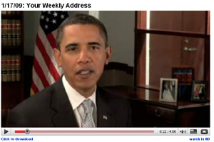 Offizielle Videos von Obama können bereits von YouTube heruntergeladen werden. 