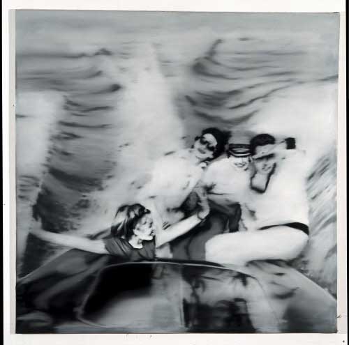 Gerhard Richter: 
Motorboot (1. Fassung), 1965, 
Öl auf Leinwand