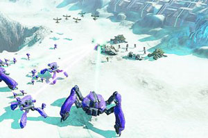 Lila sind die Bösen, olivgrün die Guten. Zumindest wenn man "Halo Wars" als Olivgrüner spielt. Lila sind die Bösen, olivgrün die Guten. Zumindest wenn man "Halo Wars" als Olivgrüner spielt.