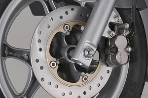 Die Integralbremse am PS125i-Roller von Honda. Die Integralbremse am PS125i-Roller von Honda.