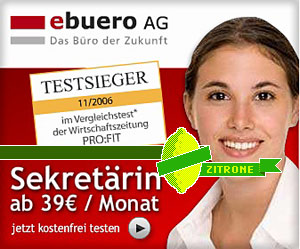 Artikelbild: So wirbt ebuero für seinen Telefonservice. - Foto: Montage/dieStandard.at