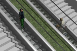 escalator for wheelchairs and prams