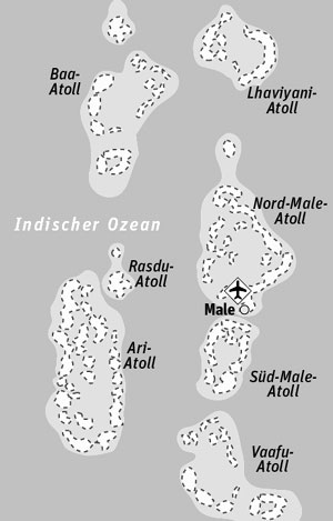 Anreise & Unterkunft:
Resorts in allen Kategorien. Das
Coco Palm Dhuni Kholu kostet ca. 400 US-Dollar. Flüge: neuer Flugplan ab 4. November. Alle
großen Fluglinien. Austrian fliegt Wien- Male nonstop. Air Berlin über
München. Hauptreisezeit: November bis April. Anreise & Unterkunft:
Resorts in allen Kategorien. Das
Coco Palm Dhuni Kholu kostet ca. 400 US-Dollar. Flüge: neuer Flugplan ab 4. November. Alle
großen Fluglinien. Austrian fliegt Wien- Male nonstop. Air Berlin über
München. Hauptreisezeit: November bis April.