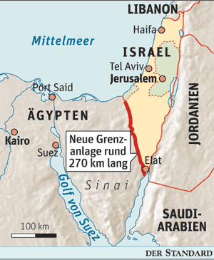 Grenzzaun zwischen Ägypten und Israel
