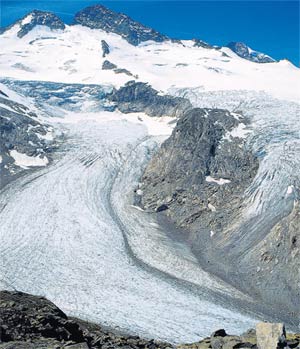 Unten wachsen die Geröllfelder, doch rund um den Großvenediger ist der Gletscher noch so, wie man es sich erträumt. Unten wachsen die Geröllfelder, doch rund um den Großvenediger ist der Gletscher noch so, wie man es sich erträumt.