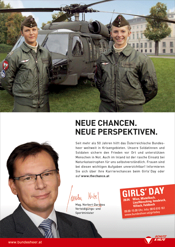 Verteidigungsminister Darabos schickte die Einladung an mehrere tausend junge Frauen. Ungefähr 500 meldeten sich an.