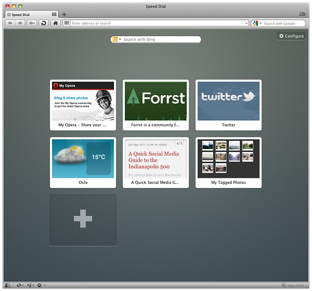 Die Schnellwahlfunktion wird mit einer Art Widgets "dynamisch".