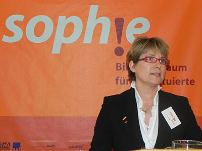Eva van Rahden ist Obfrau der Einrichtung "SOPHIE - Bildungsraum für 
Prostituierte".