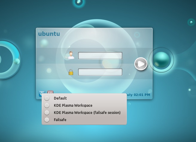 Der Login-Manager KDM versteht sich jetzt mit Grub2 (im Bild eine Vorversion von Kubuntu 11.10)