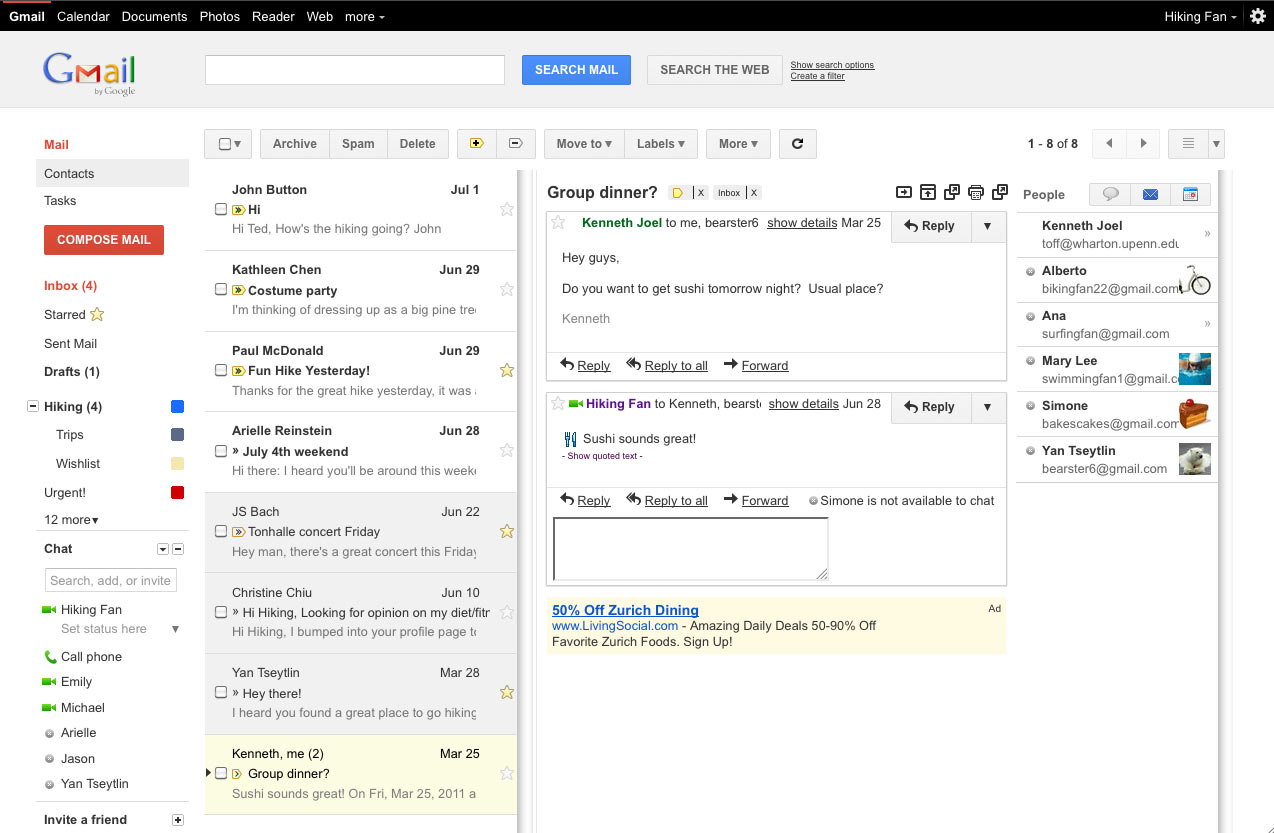 Gmail mit neuem Vorschaufenster Artikelbild