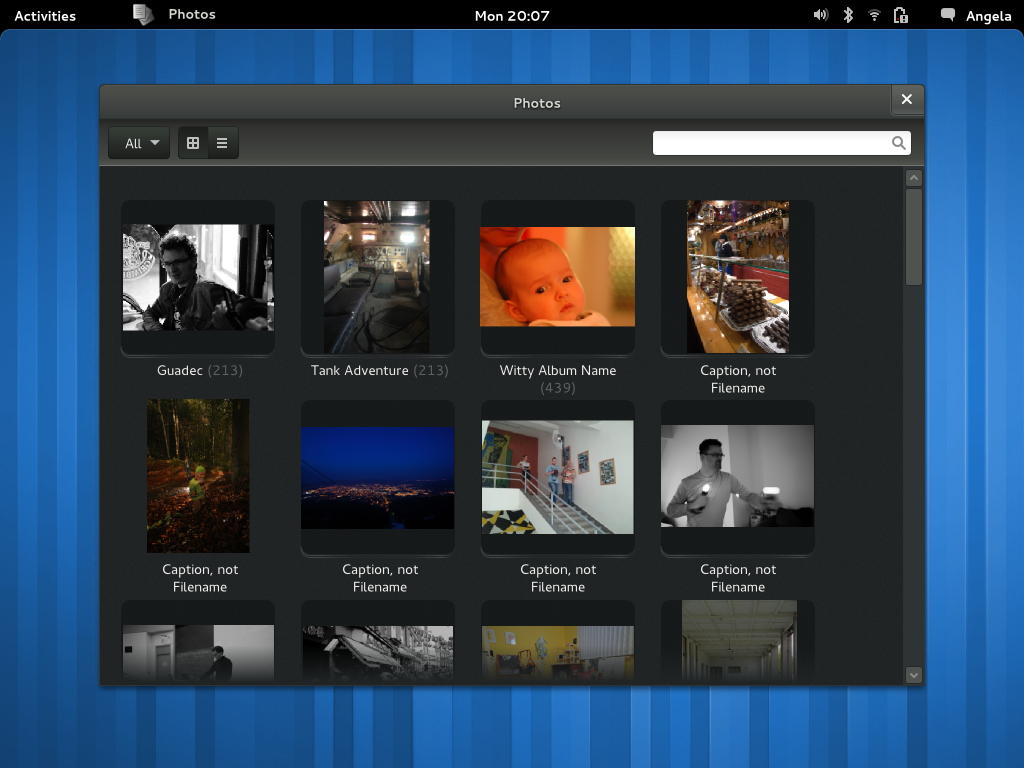 GNOME Photos derzeit nur als Mockups existieren.
