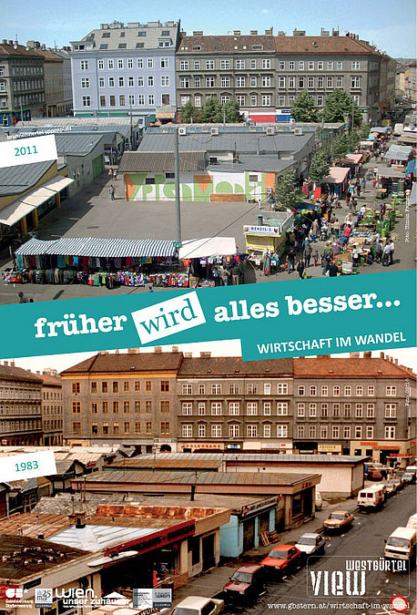Der Brunnenmarkt ist eines der Beispiele markanter Veränderungen im Stadtbild entlang des Westgürtels.
