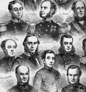 Offiziere und Forscher der Novara-Weltumseglung. Der hehre Dienst an der Wissenschaft kaschierte koloniale Ambitionen, so der Autor Stefan Müller. Offiziere und Forscher der Novara-Weltumseglung. Der hehre Dienst an der Wissenschaft kaschierte koloniale Ambitionen, so der Autor Stefan Müller.