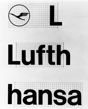 Grafisches Leitbild für die Lufthansa (1960er- Jahre). Grafisches Leitbild für die Lufthansa (1960er- Jahre).