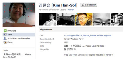 "Please love me back": Kim Han-sol auf Facebook "Please love me back": Kim Han-sol auf Facebook