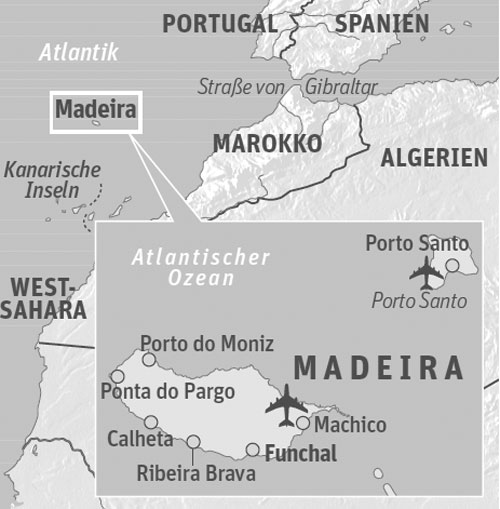 Anreise &amp; Unterkunft
Anreise: Neben Charterflügen tägliche 
Linienverbindungen der Air Portugal (TAP) von Lissabon nach Madeira. 
Veranstalter: Blaguss Touristik, A-1040 Wien, Wiedner Hauptstraße 15, 
Tel.: +43 (0)1/501 80-840; Informationen zur 
politischen Geschichte Madeiras: Centro de Estudos de História do 
Atlântico, Rua dos Ferreiros 165, Funchal
