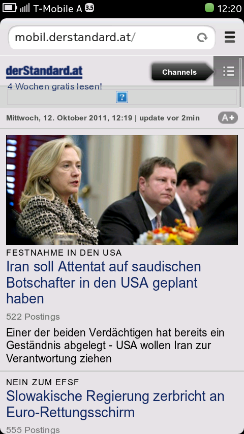 Der Browser bietet zwar nur die Basis-Funktionalität, die aber tadellos, vor allem Speed und Schriftdarstellung gefallen.