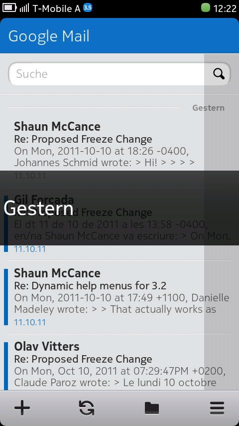 Der Mail-Client von MeeGo kann mit verschiedensten Account-Typen umgehen.