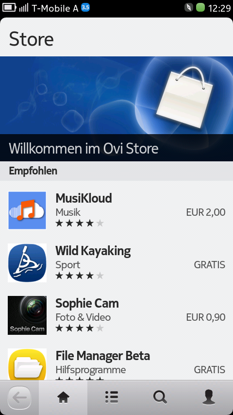 Der Ovi Store bietet zwar zahlreiche Anwendungen, für MeeGo optimiert wurde aber nur weniges.