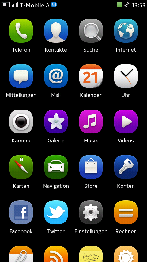 Die Anwendungsauswahl lässt sich nach Belieben umsortieren, der Icon-Stil wirkt etwas sehr bunt - und trägt nicht unbedingt zur Übersichtlichkeit bei.