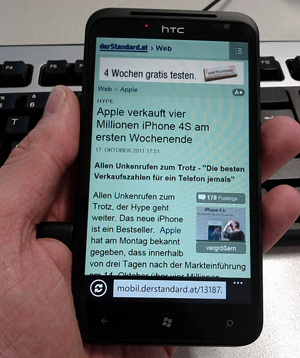Das HTC Titan ist für große Hände gedacht Das HTC Titan ist für große Hände gedacht