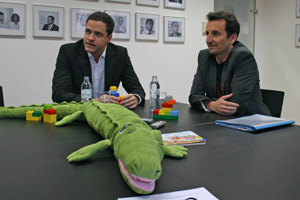 Das grüne Krokodil lud zum Interview.