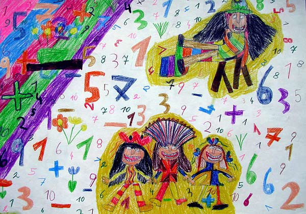 Der Buchstabe G: GABI GEHTS GUT. IHRE GÖREN, GISELA, GUDRUN UND GERTRUDE GRINSEN SEIT GESTERN GANZ GENIAL ...Copyright: Virginia Woolf Schule/Ruth Devime
