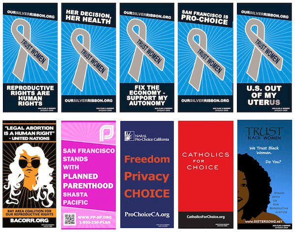 "U.S. Out of My Uterus": Diese Fahnen wehen in San Francisco als ein kräftiges Lebenszeichen der Pro-Choice-Organisationen.