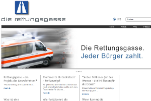 Die Rettungsgasse sorgt auch abseits der Autobahn für Schlagzeilen. Bild: rettungsgasse.at
Die Rettungsgasse sorgt auch abseits der Autobahn für Schlagzeilen. Bild: rettungsgasse.at