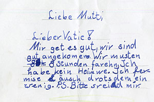 Schriftprobe eines Kindes mit Legasthenie. Schriftprobe eines Kindes mit Legasthenie.