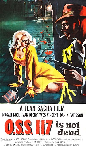 Krude Parodie-Vorlage: "OSS 177"-Filmplakat aus 1957.
Krude Parodie-Vorlage: "OSS 177"-Filmplakat aus 1957.
