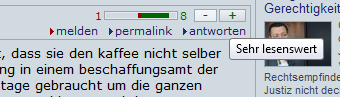 Neue Bewertungen für Postings auf derStandard.at