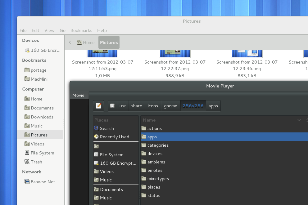Das Desktop-Theme Adwaita wurde weiter überarbeitet, was sich vor allem an der dunklen Variante bemerkbar macht. Zudem werden nun inaktive Fenster deutlich besser abgehoben.