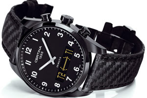 Die neue DS Multi 8 von Certina gibt es in fünf verschiedenen Ausführungen. Sie verfügt über ein analog-digitales Quarzwerk und insgesamt acht Funktionen, z. B. zwei Zeitzonenangaben, Schlafmodus, Chronofunktion oder Timer-Countdown. Preis: zwischen 590 und 770 Euro. Insgesamt gibt es von Certina ca. 300 Modelle, 70 Prozent davon für Herren, 30 Prozent für Damen. Die Manufaktur wurde 1888 in Grenchen gegründet. 1983 kam Certina zur SMH Gruppe, die später in Swatch Group umbenannt wurde. Adrian Bosshard wurde 1962 in Zürich geboren und ist seit 2003 der Präsident von Certina und seit 2008 auch Präsident der Union Glashütte / SA.