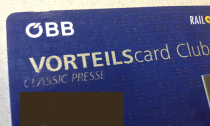 Die ÖBB-Vorteilscard für Journalisten kostet 49,50 Euro. Damit gibt es 50 Prozent Fahrpreisermäßigung und kostenloses Upgrade in die 1. Klasse. Die ÖBB-Vorteilscard für Journalisten kostet 49,50 Euro. Damit gibt es 50 Prozent Fahrpreisermäßigung und kostenloses Upgrade in die 1. Klasse.