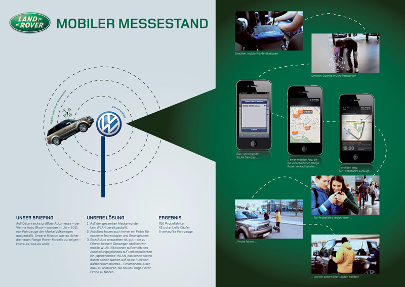 Goldgewinner: Mobiler Messestand für Landrover.