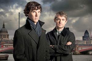 Am 29. April zeigt der ORF zwei Staffeln der britischen Hitserie " Sherlock": Benedict Cumberbatch (li.) und Martin Freeman als Meisterdetektiv und treuer Freund im London von heute.
