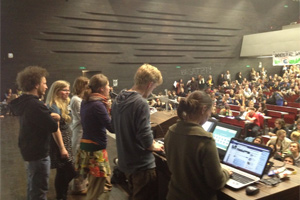 Das Plenum im Audimax der Uni Wien. Das Plenum im Audimax der Uni Wien.