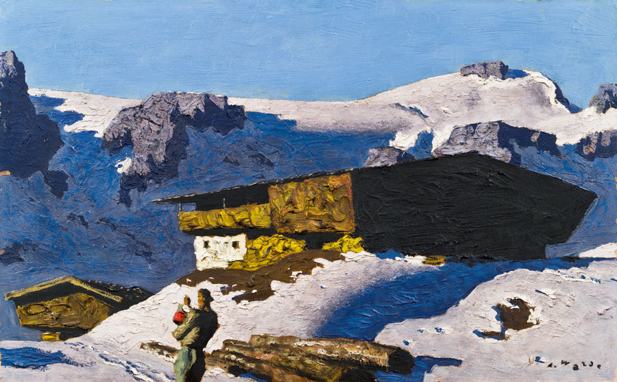 Alfons Walde, "Einsamer Berghof", mit 425.000 Euro (inkl. Aufgeld, exkl. Folgerecht) höchster Zuschlag im Zuge der 90. Kunstauktion im Kinsky.